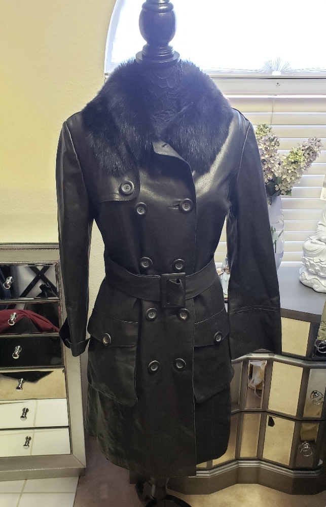 Karl Donohue Lambskin Leather Trenchcoat
